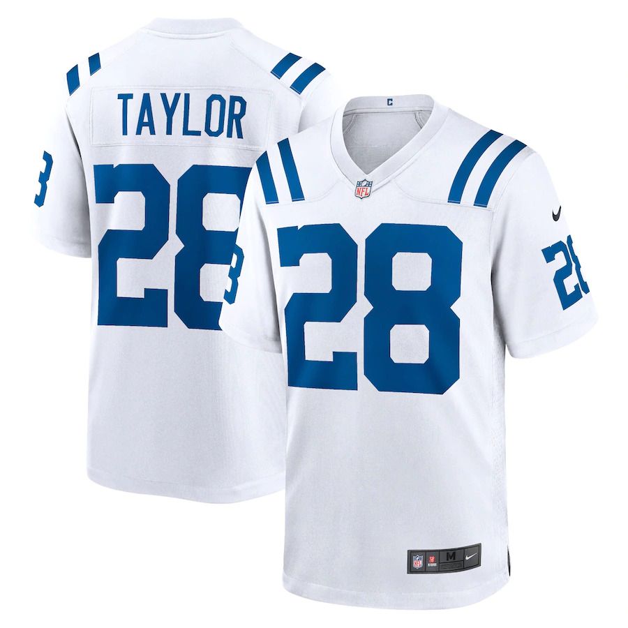 Men Indianapolis Colts #28 Jonathan Taylor Nike White Game NFL Jersey